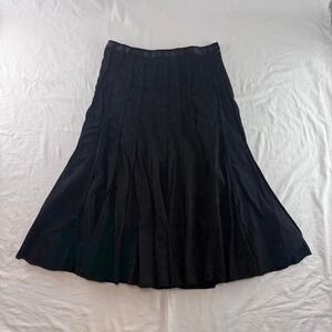 Roz & Ali Black Pleated Midi Skirt Womens 4 Whimsigoth Witchy Grunge Fairy